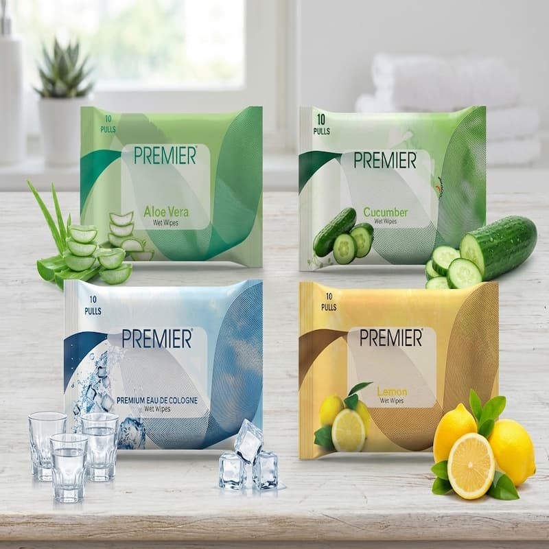 Premier Wet Wipes 25 Pulls Assorted - Pack of 4